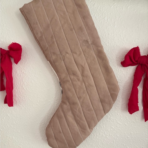 Holiday Stocking with Brown and White Design - Picture 3 of 4